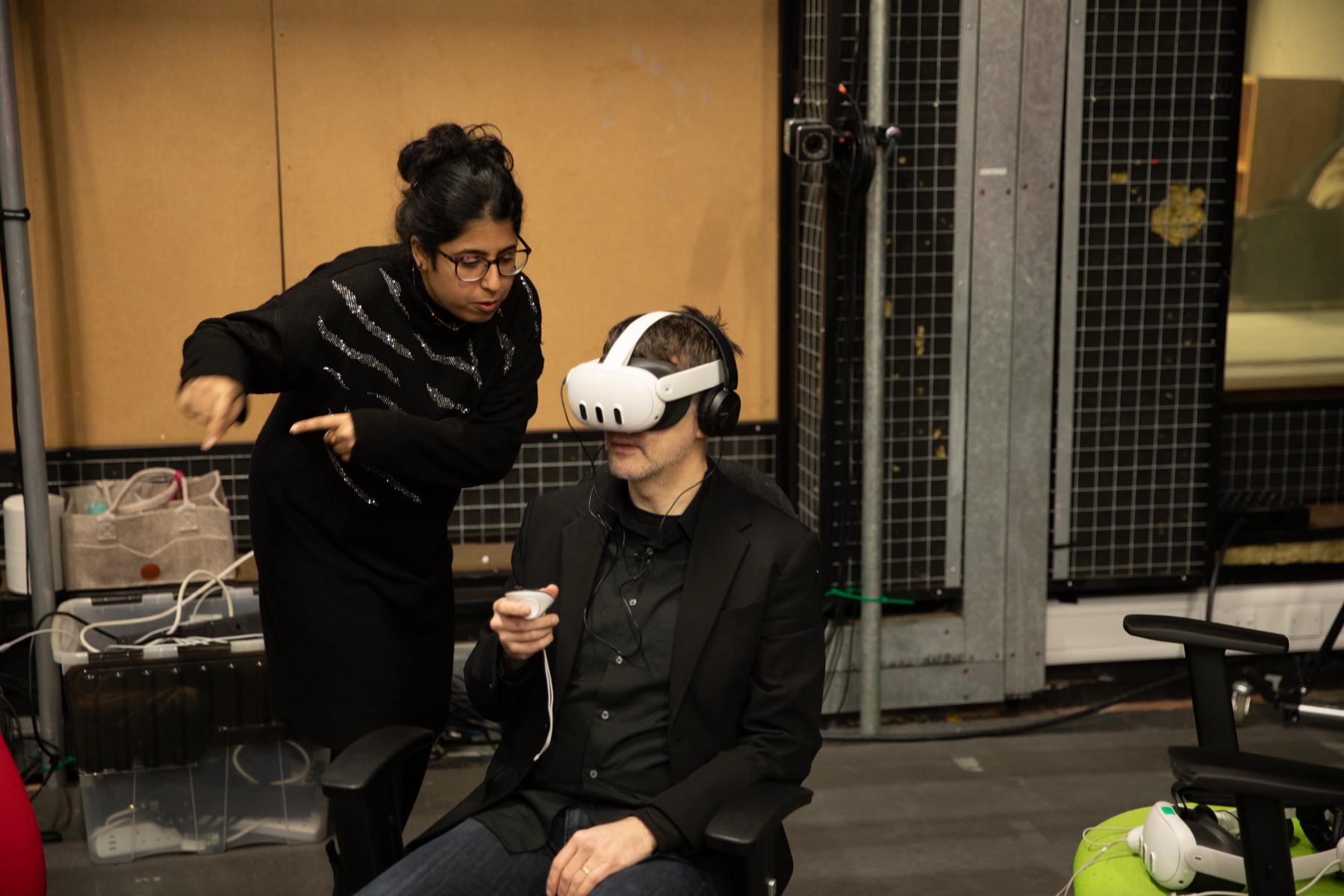 Guiding a visitor through Terra Nova at VIP Studio